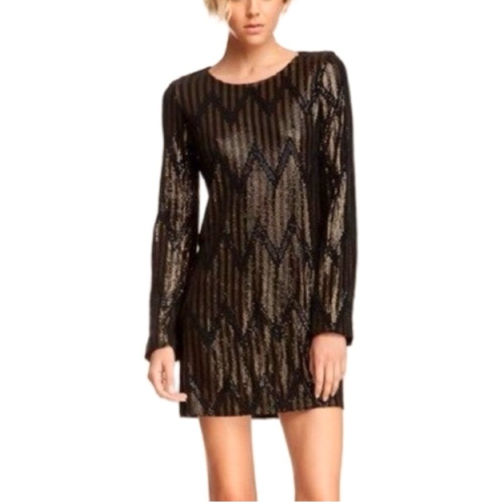 Joe's Jeans Yves Black and Gold Sequin Mini Dress Party Dancing Holidays